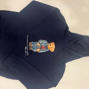 Ralph Lauren Dark Blue Hoodie with Bear Design